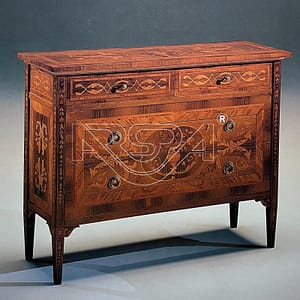 Comò e comodino intarsati